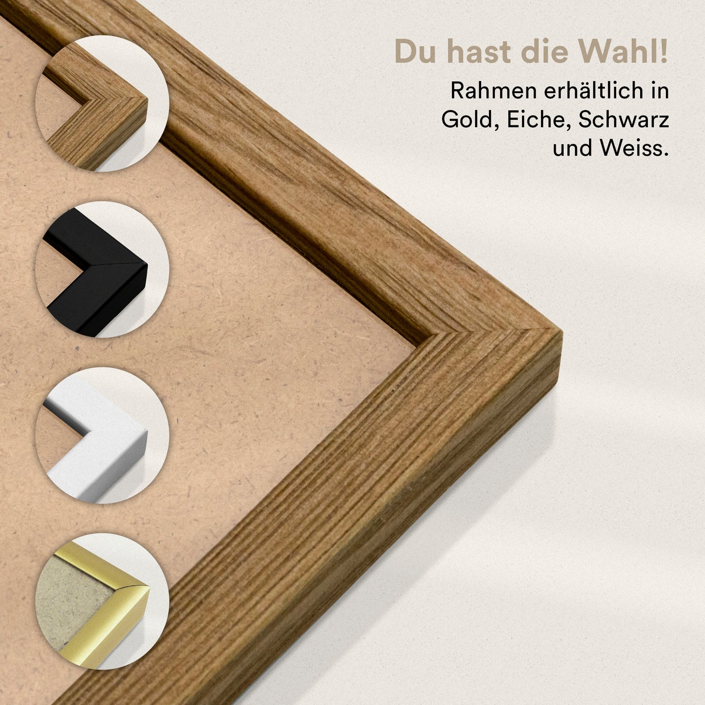 Bilderrahmen Set - 3-teilig - Eiche-Optik