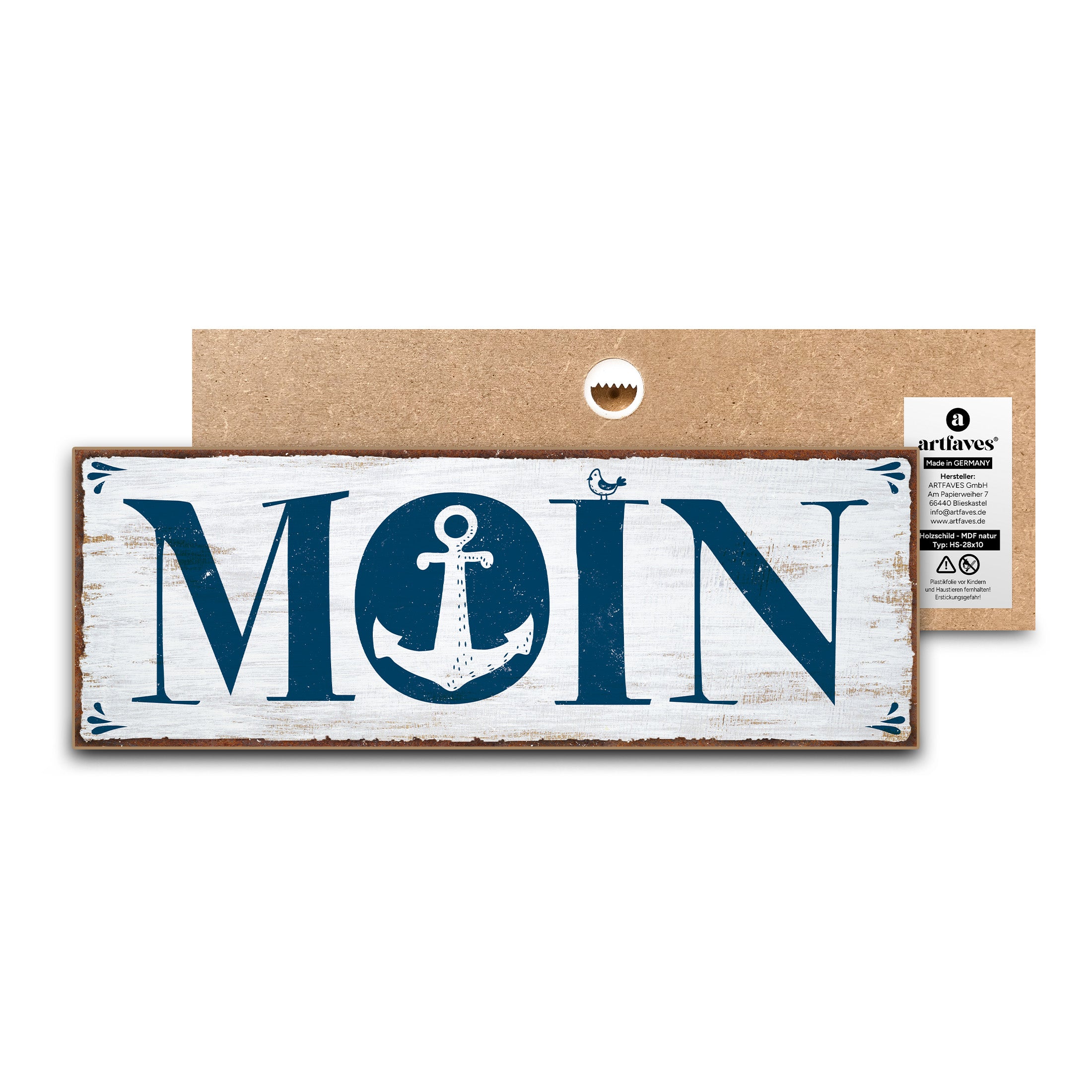 Retro Blechschild Moin Schild Mit Möwe Moin Ihr Fischkoeppe Maritime Ostsee Deko 16x32 Cm