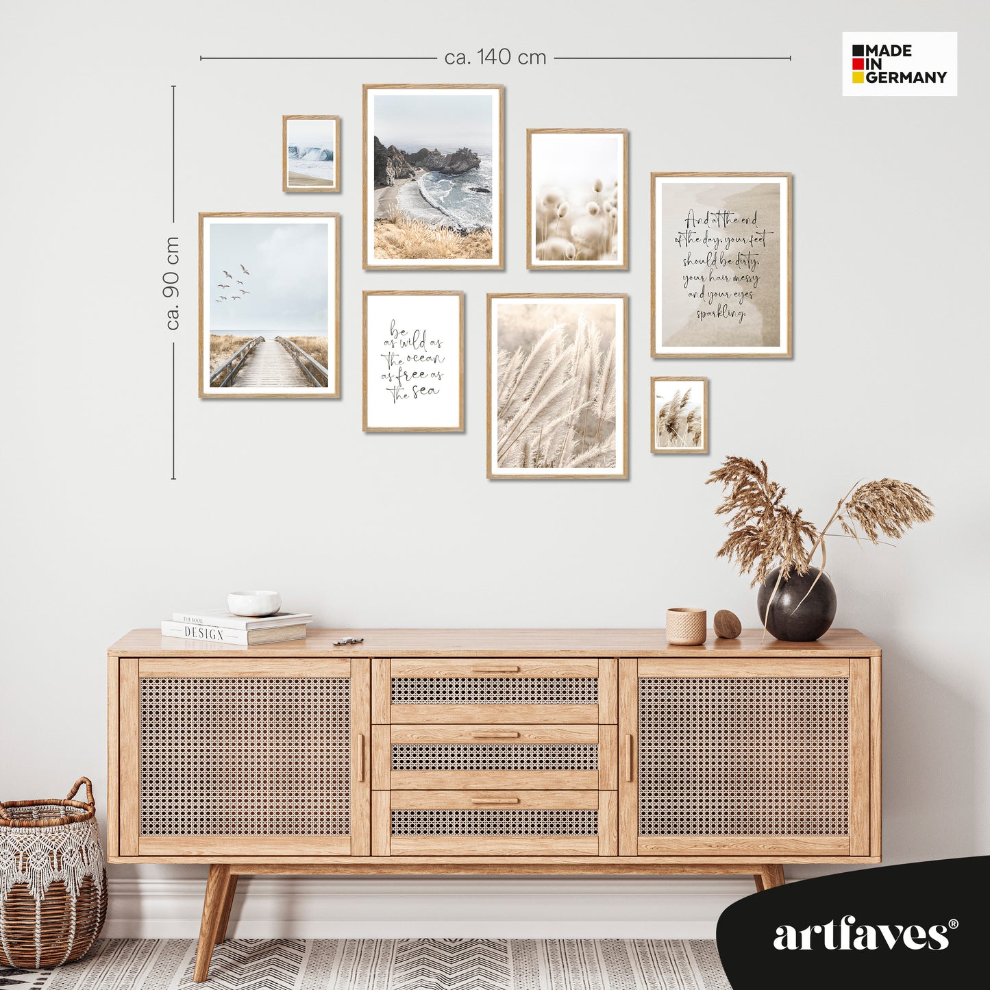Poster Set - BEIGE SEA PAMPAS I Maritime Deko Wandbilder