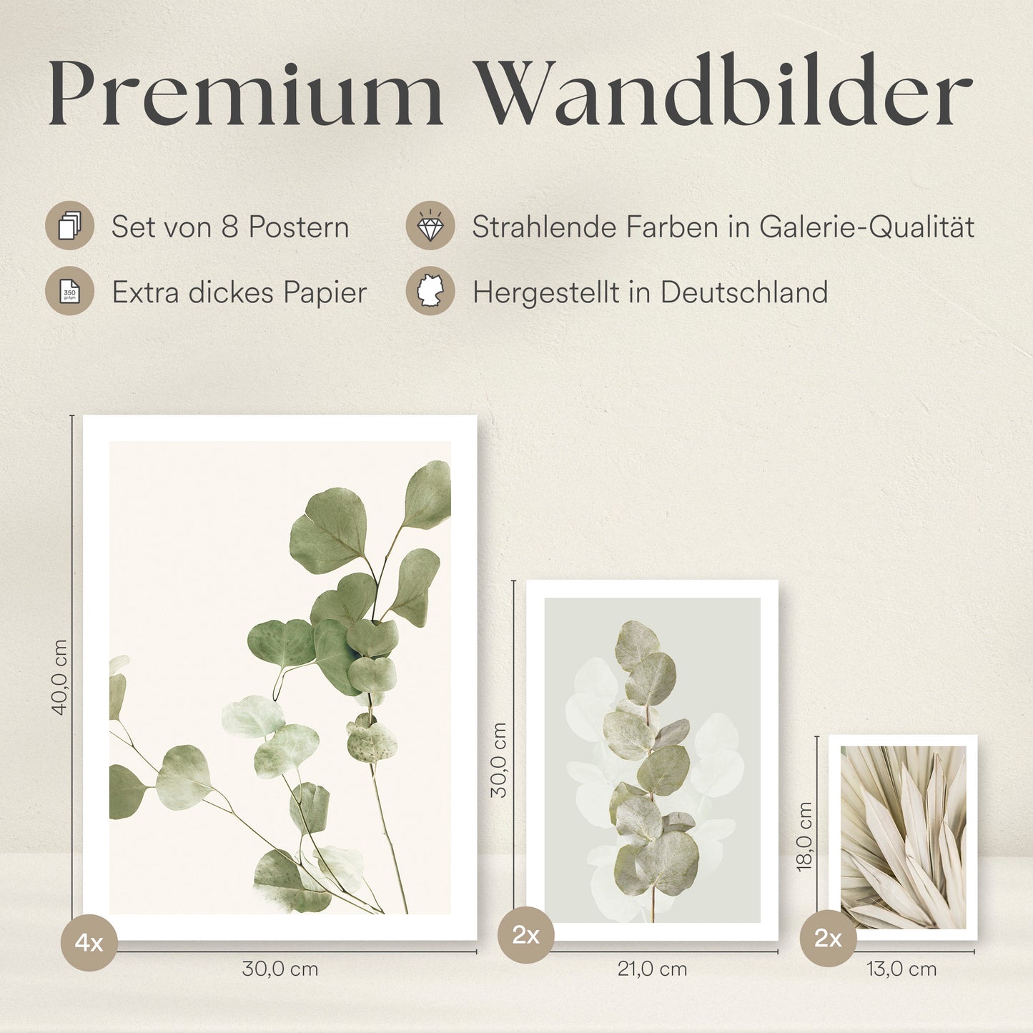 Poster Set - EUCALYPTUS I Deko Wandbilder pastell-grün