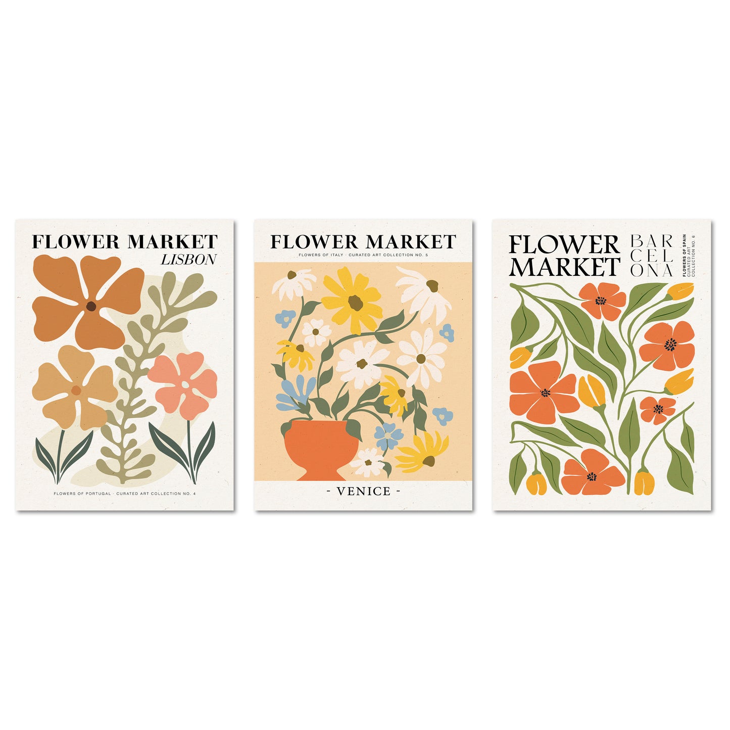 ARTFAVES® Poster Set - Flower Market Trio 2