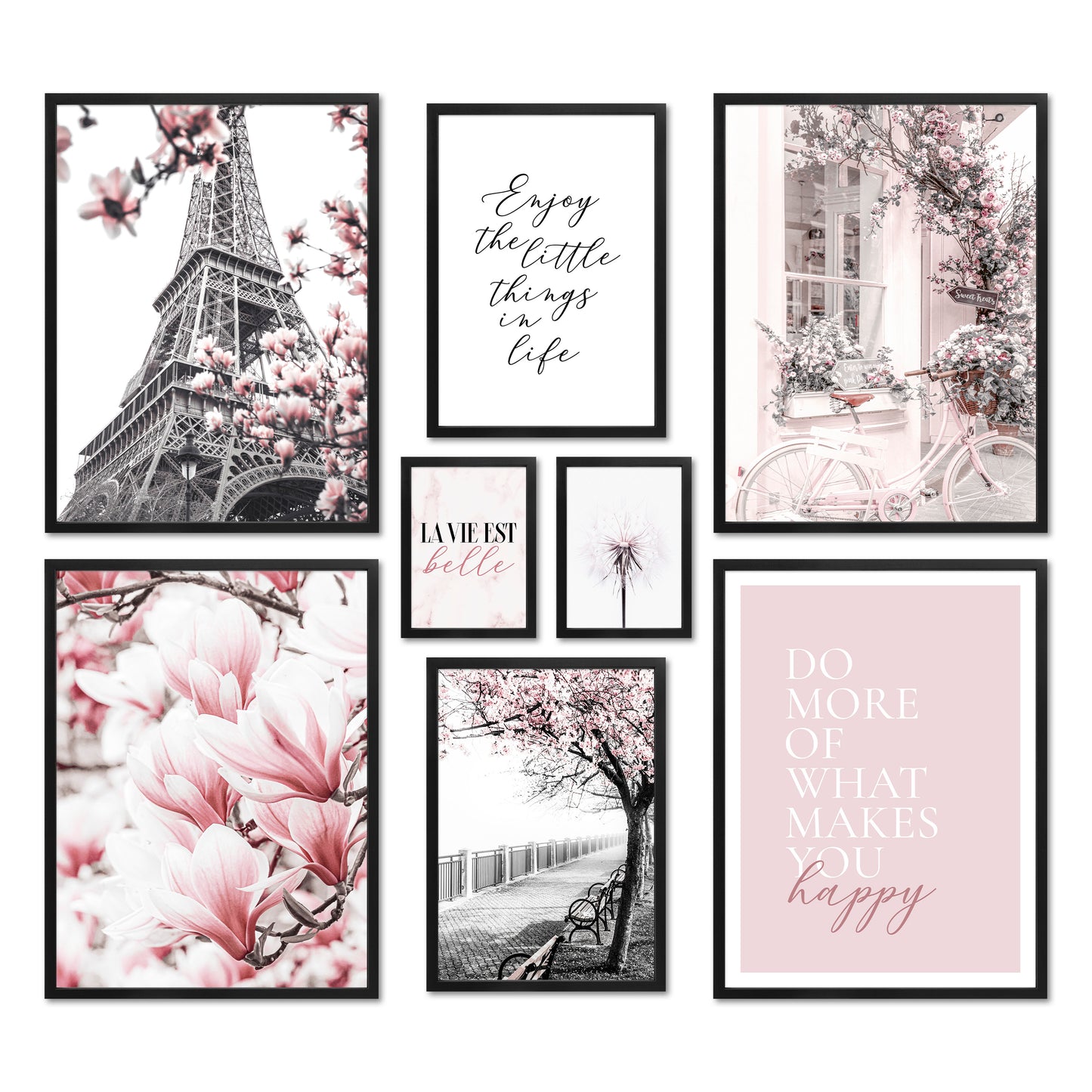 Poster Set - SPRING IN PARIS I Fashion Wall Art Pink