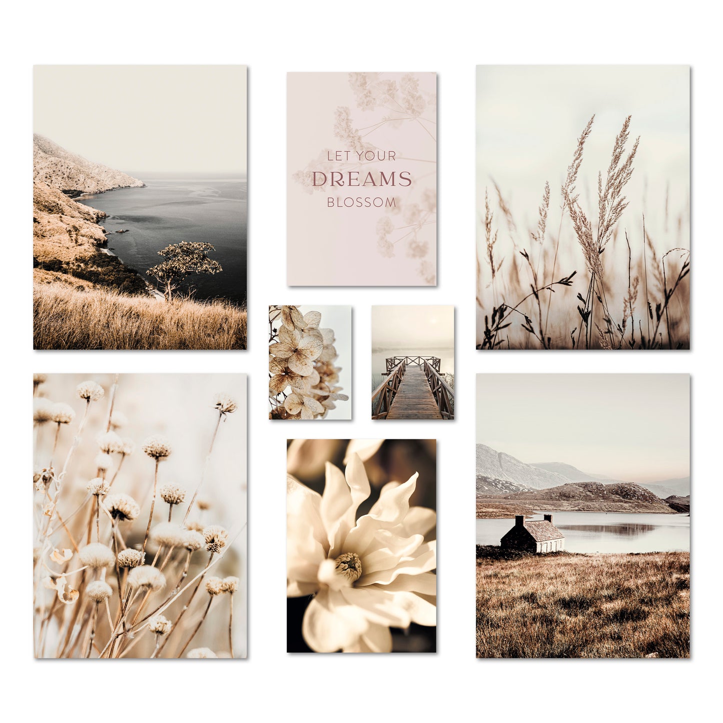 ARTFAVES® Poster Set - BEIGE VINTAGE NATURE