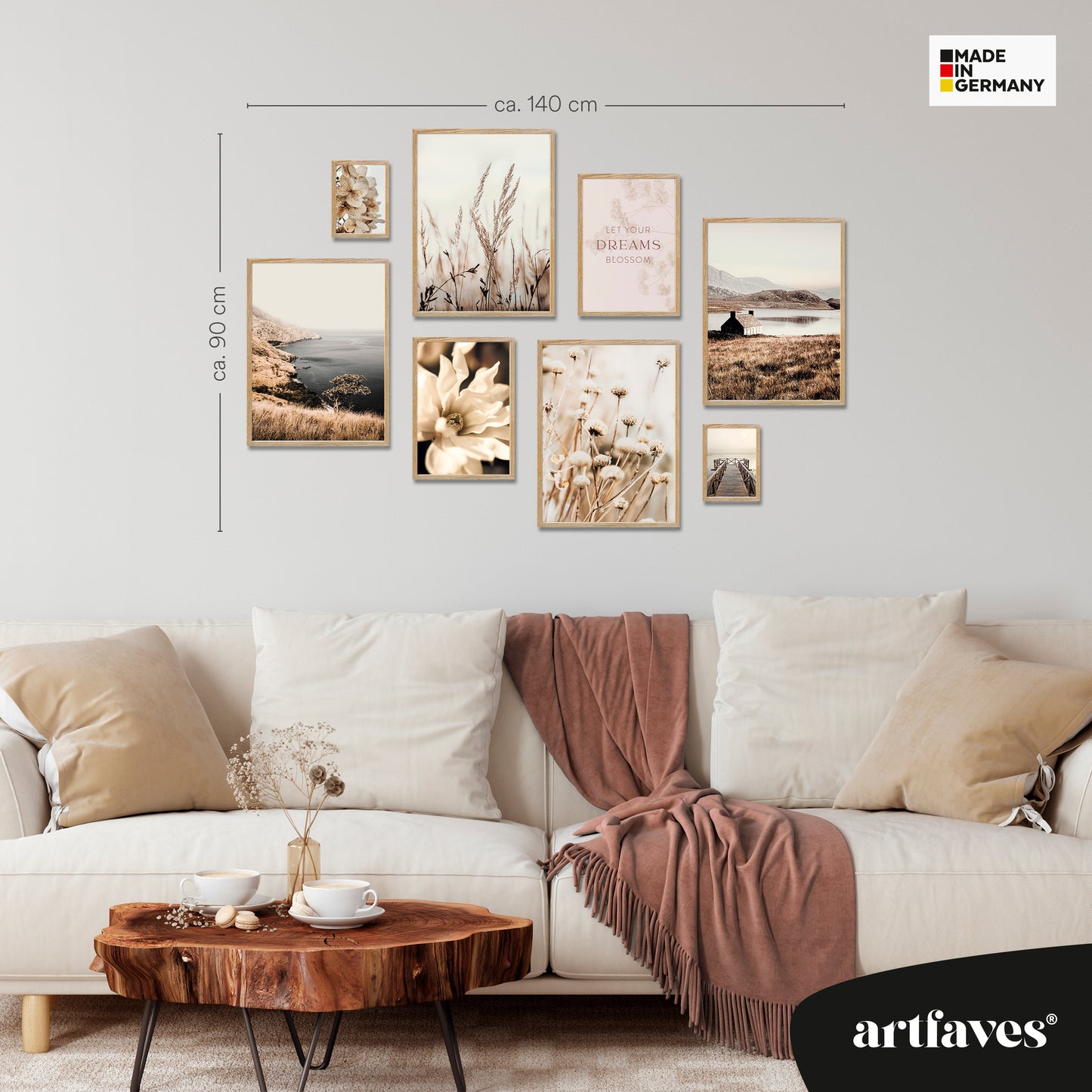 ARTFAVES® Poster Set - BEIGE VINTAGE NATURE