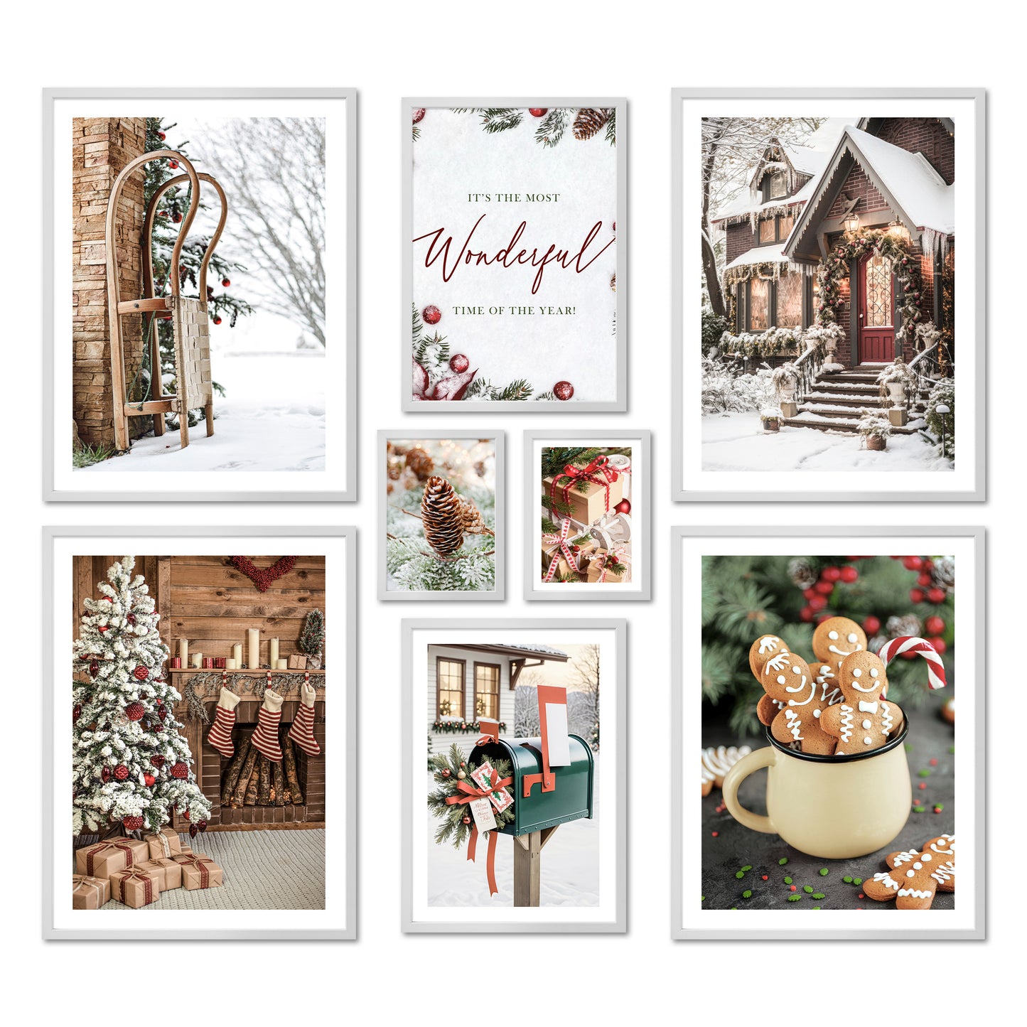 Poster Set - CHRISTMAS TIME - Deko Wandbilder weihnachten, winter
