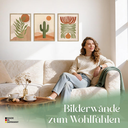 Poster Set Abstract Boho Trio Bilderwand Wandbilder Boho ARTFAVES