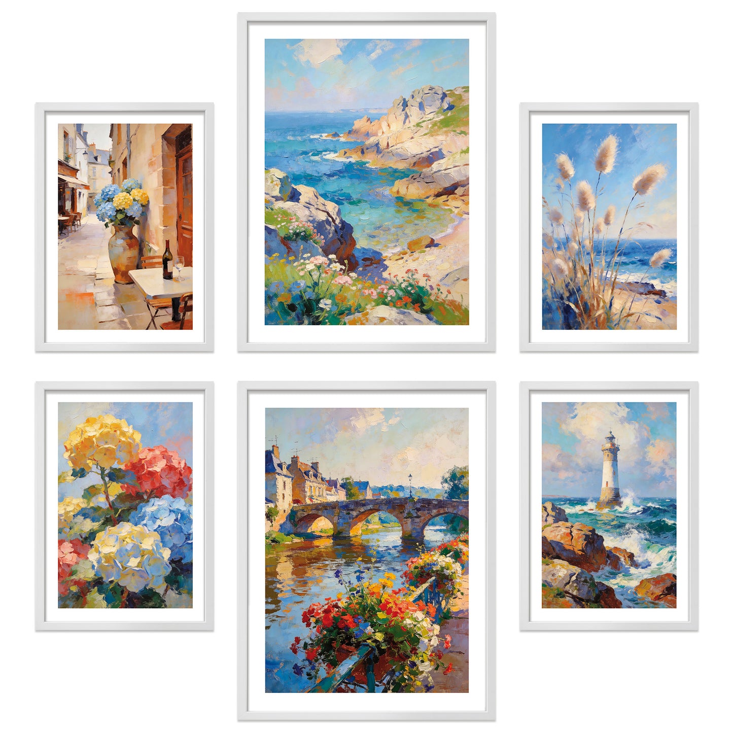 Poster Set Abstract Brittany I mehrteilige Bilderwand I Wandbilder Bretagne