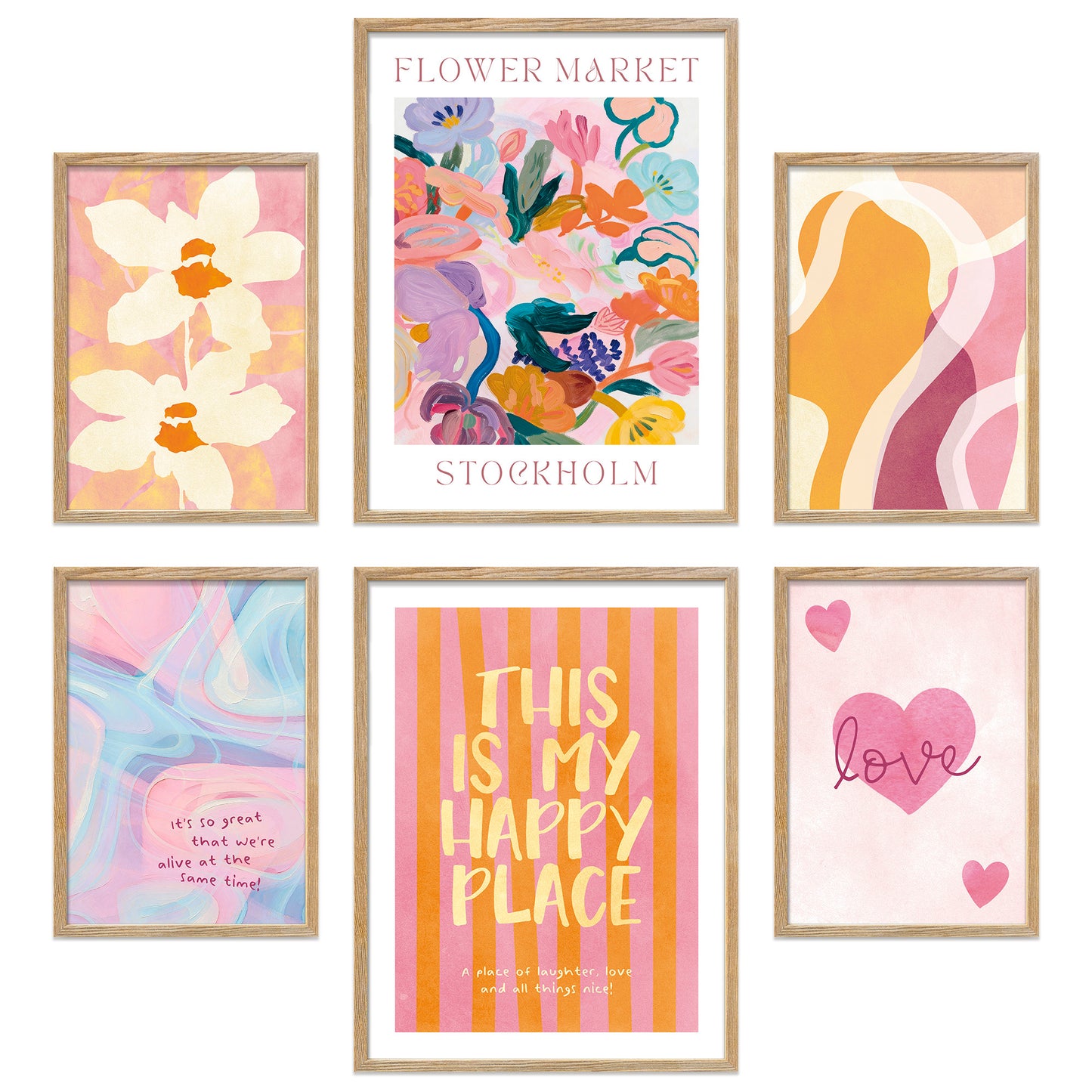 Poster Set Abstract Dopamine Art I mehrteilige Bilderwand I Wandbilder Abstrakte-Kunst