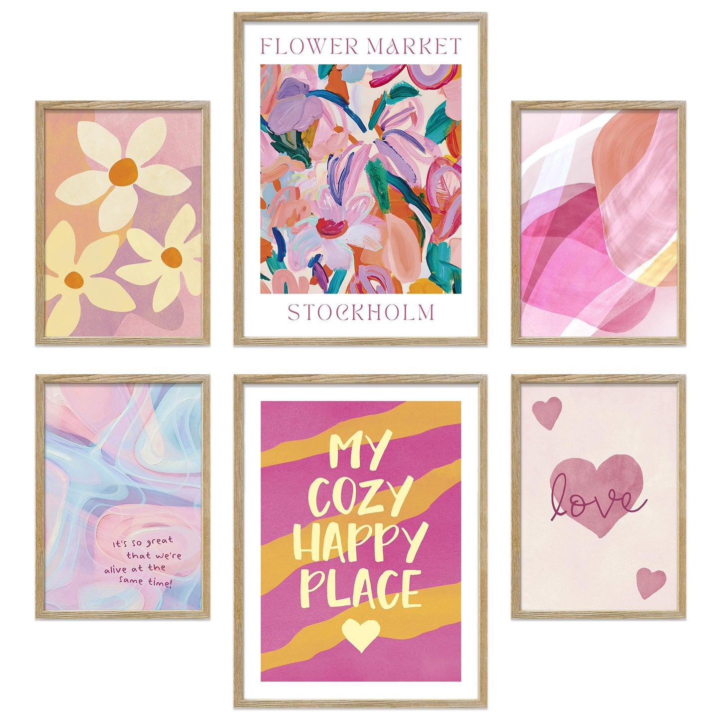 Poster Set Abstract Dopamine Art I mehrteilige Bilderwand I Wandbilder Abstrakte-Kunst