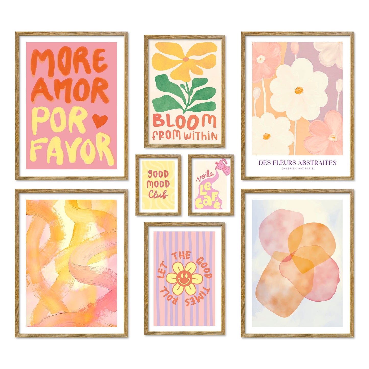 Poster Set Abstract Dopamine Decor I mehrteilige Bilderwand I Wandbilder Abstrakte-Kunst