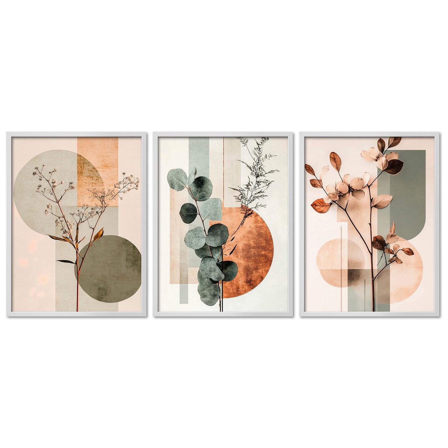 Poster Set Abstract Flower Art 2 I mehrteilige Bilderwand I Wandbilder Trockeblumen