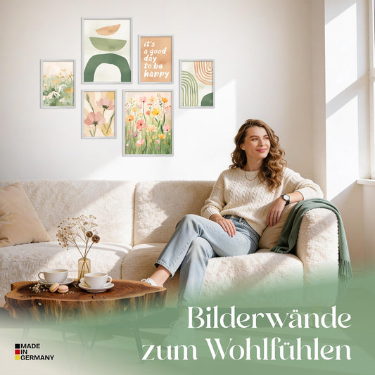 Poster Set Abstract Spring Bilderwand Wandbilder Fruehling ARTFAVES