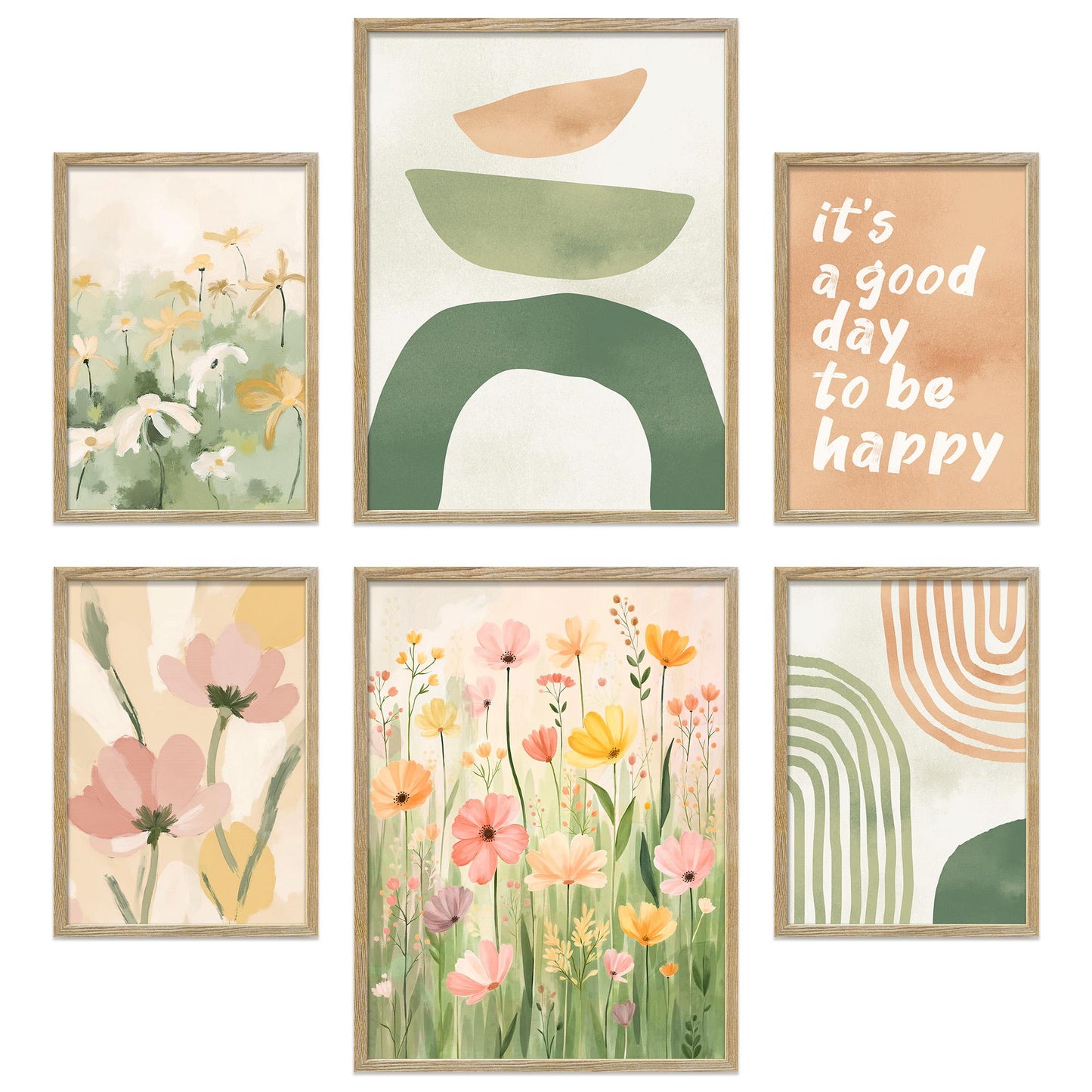 Poster Set Abstract Spring I mehrteilige Bilderwand I Wandbilder Fruehling