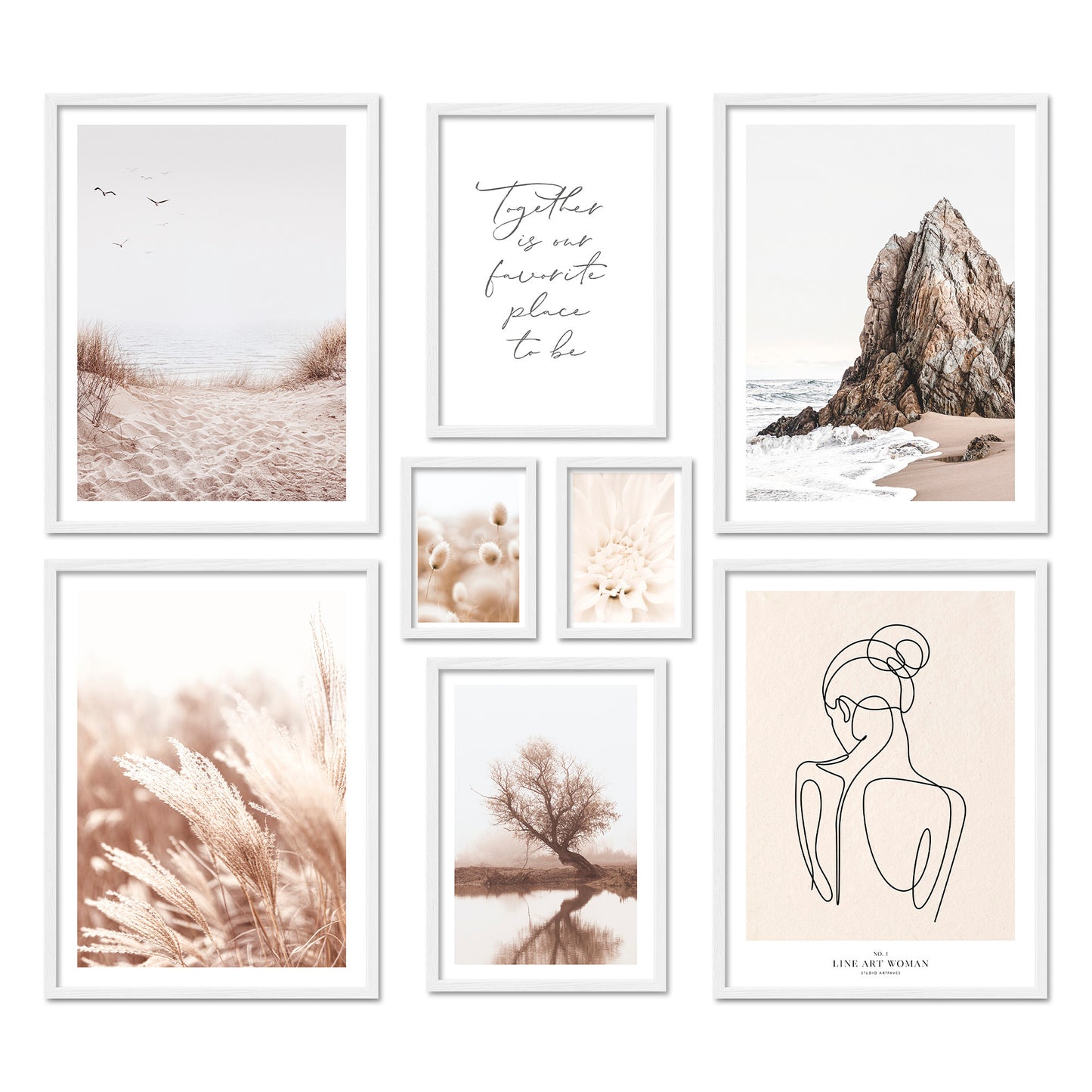 Poster Set Beige Harmony I mehrteilige Bilderwand I Wandbilder Beige