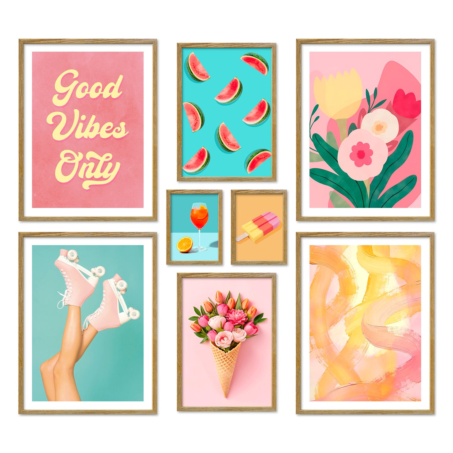 Poster Set Dopamine Summer I mehrteilige Bilderwand I Wandbilder Sommer