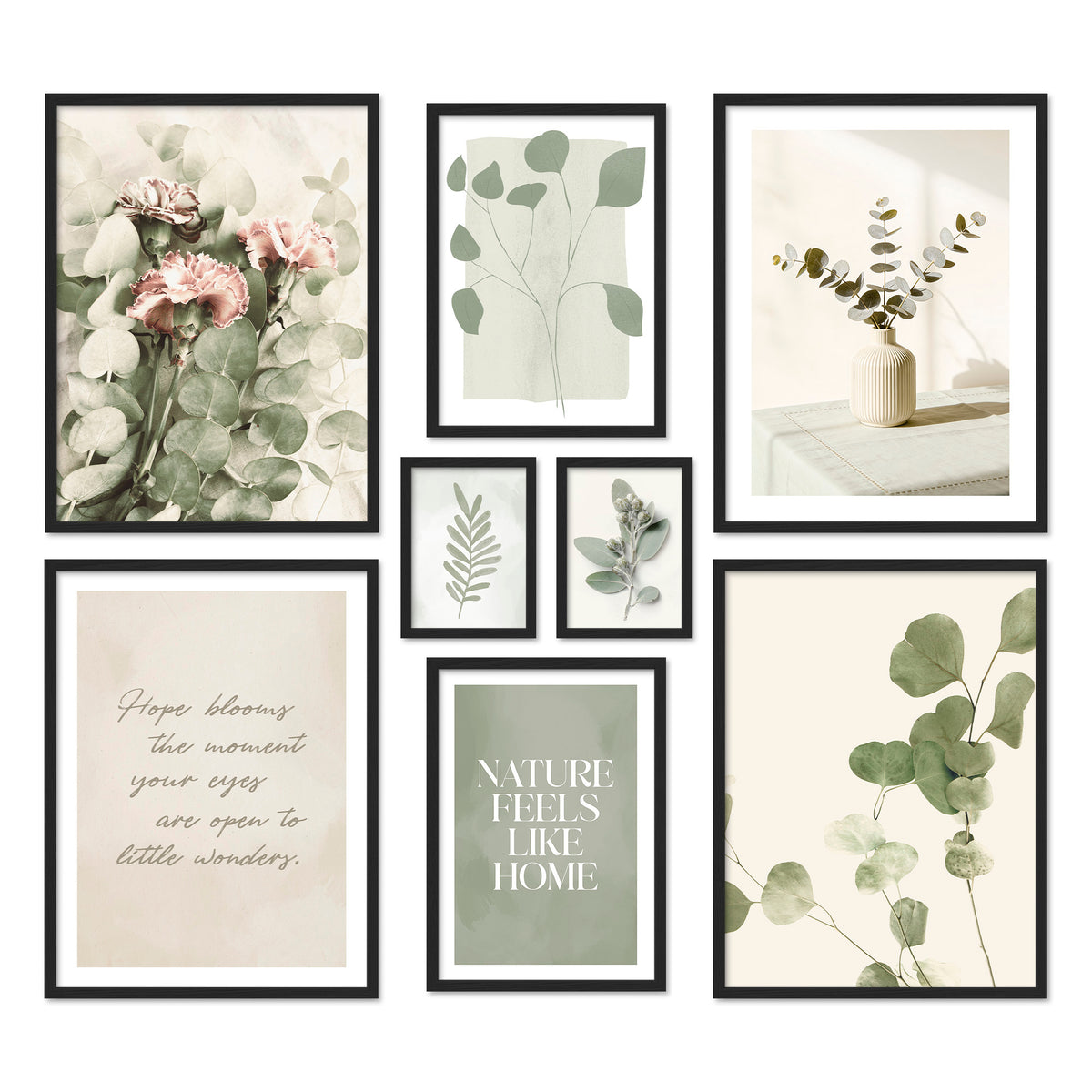 Poster Set Eucalyptus I mehrteilige Bilderwand I Wandbilder Eukalyptus