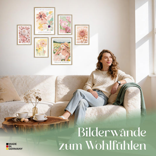 Poster Set Flower Time Bilderwand Wandbilder Blumen ARTFAVES