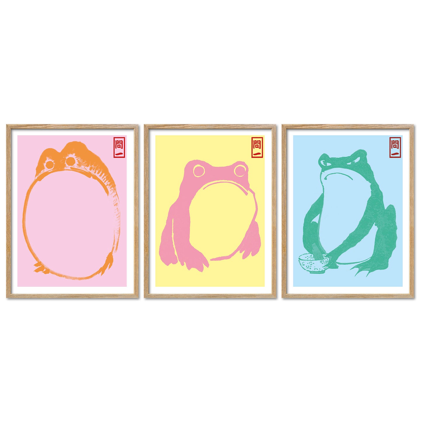 Poster Set Hoji Frogs Dopamine I mehrteilige Bilderwand I Wandbilder Matsumoto-Hoji