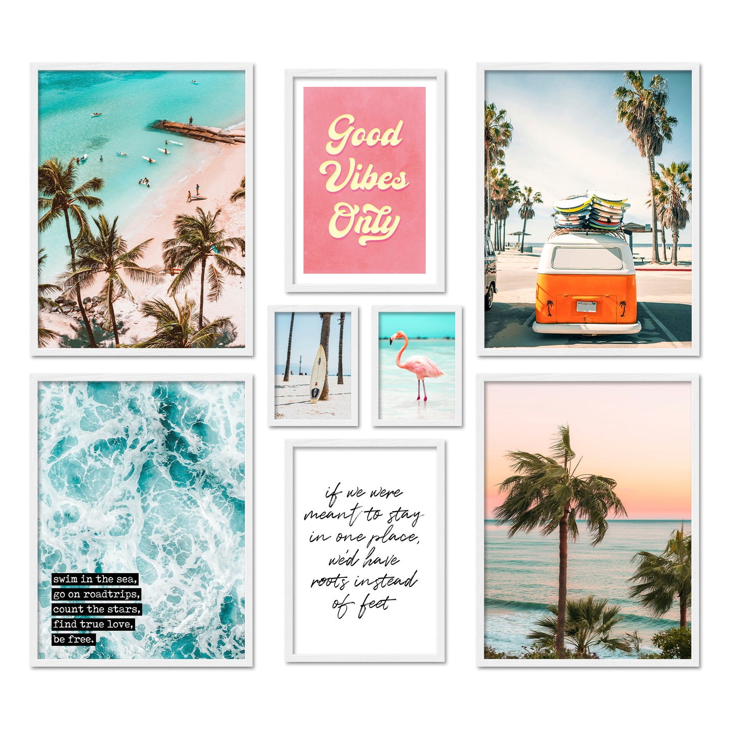 Poster Set Summer Vibes I mehrteilige Bilderwand I Wandbilder Sommer