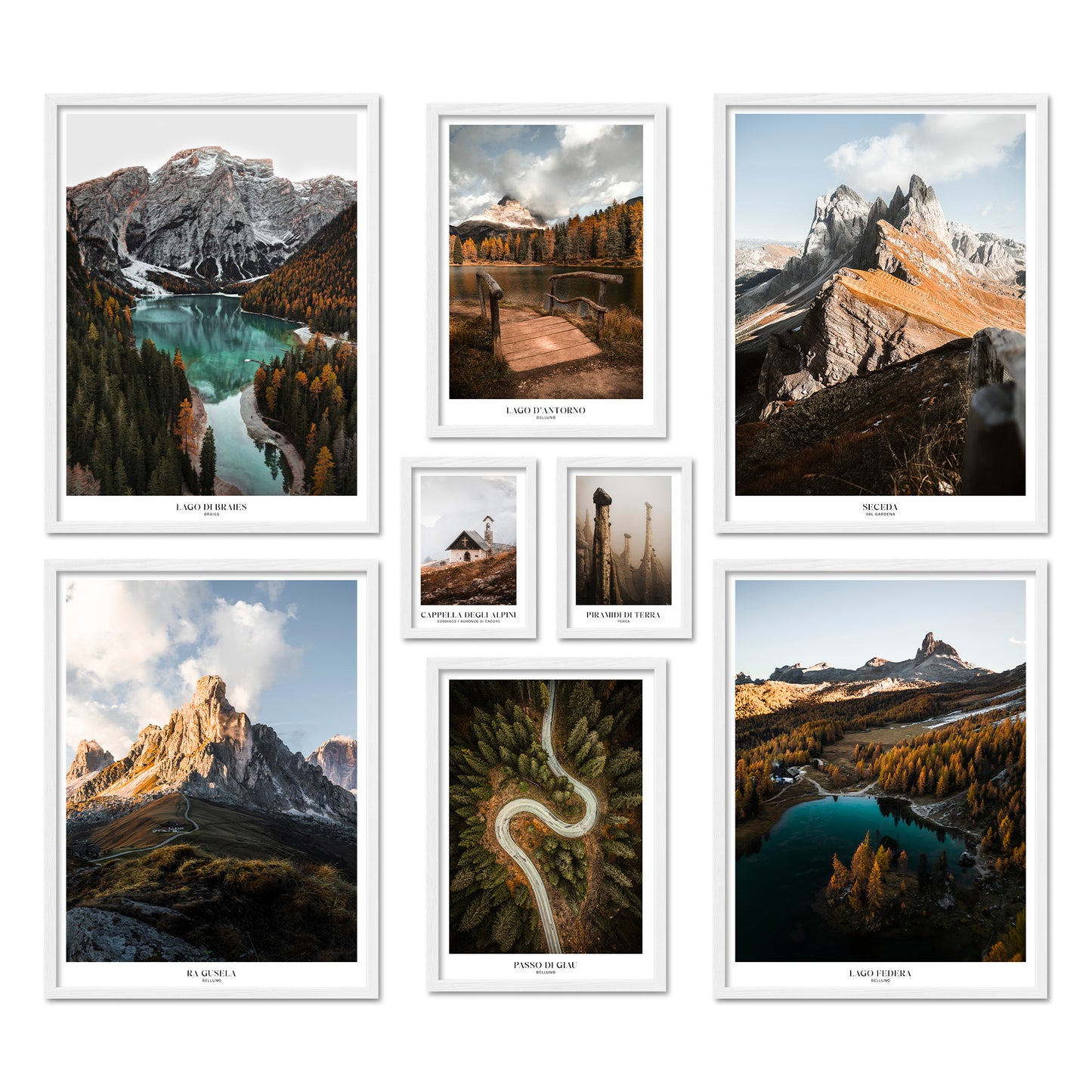 Poster Set The Dolomites I mehrteilige Bilderwand I Wandbilder Berge