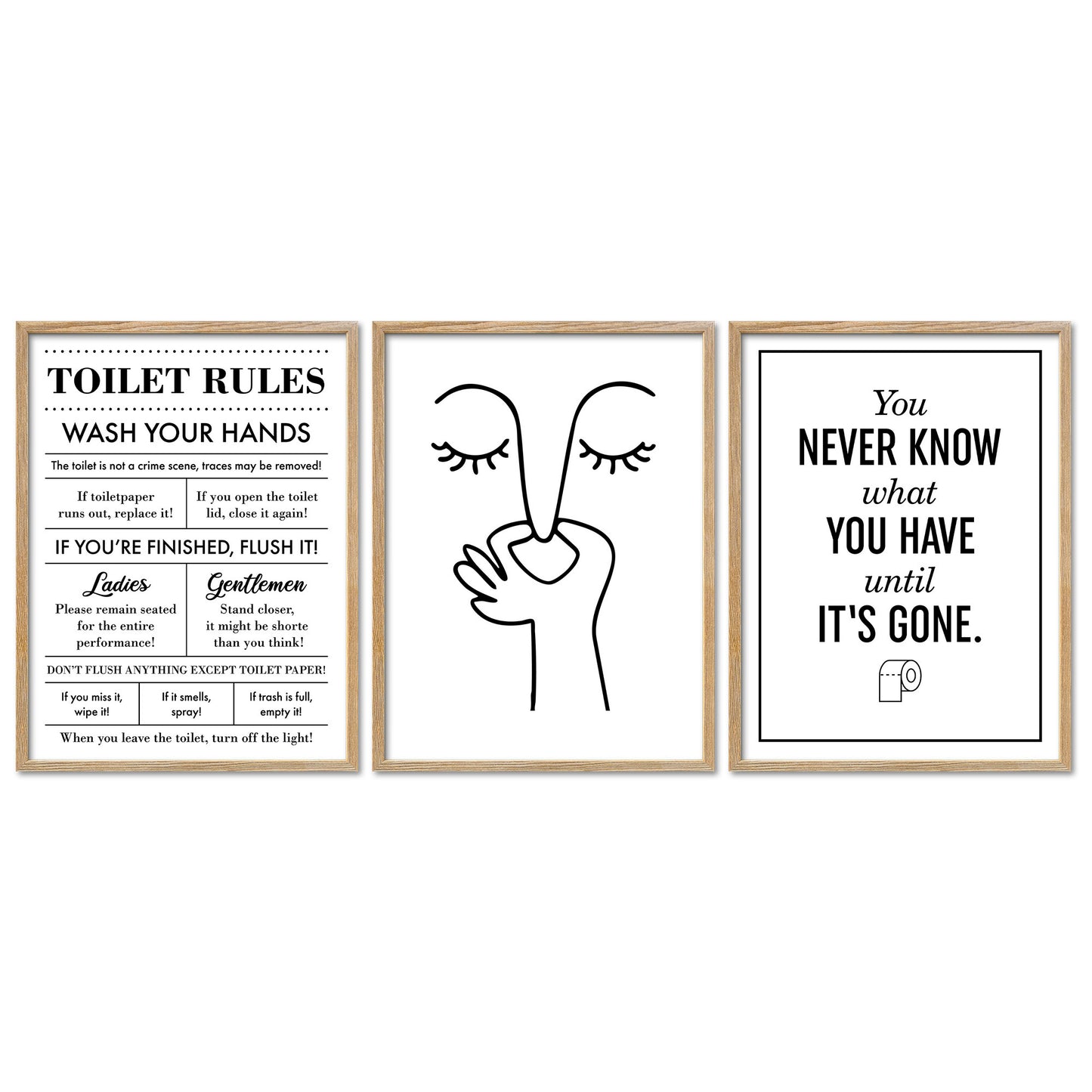 Poster Set Toilet Fun I mehrteilige Bilderwand I Wandbilder Badezimmer