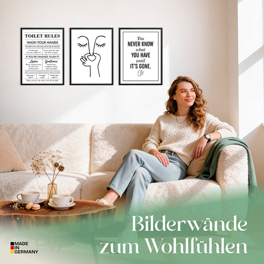 Poster Set Toilet Fun Bilderwand Wandbilder Badezimmer ARTFAVES