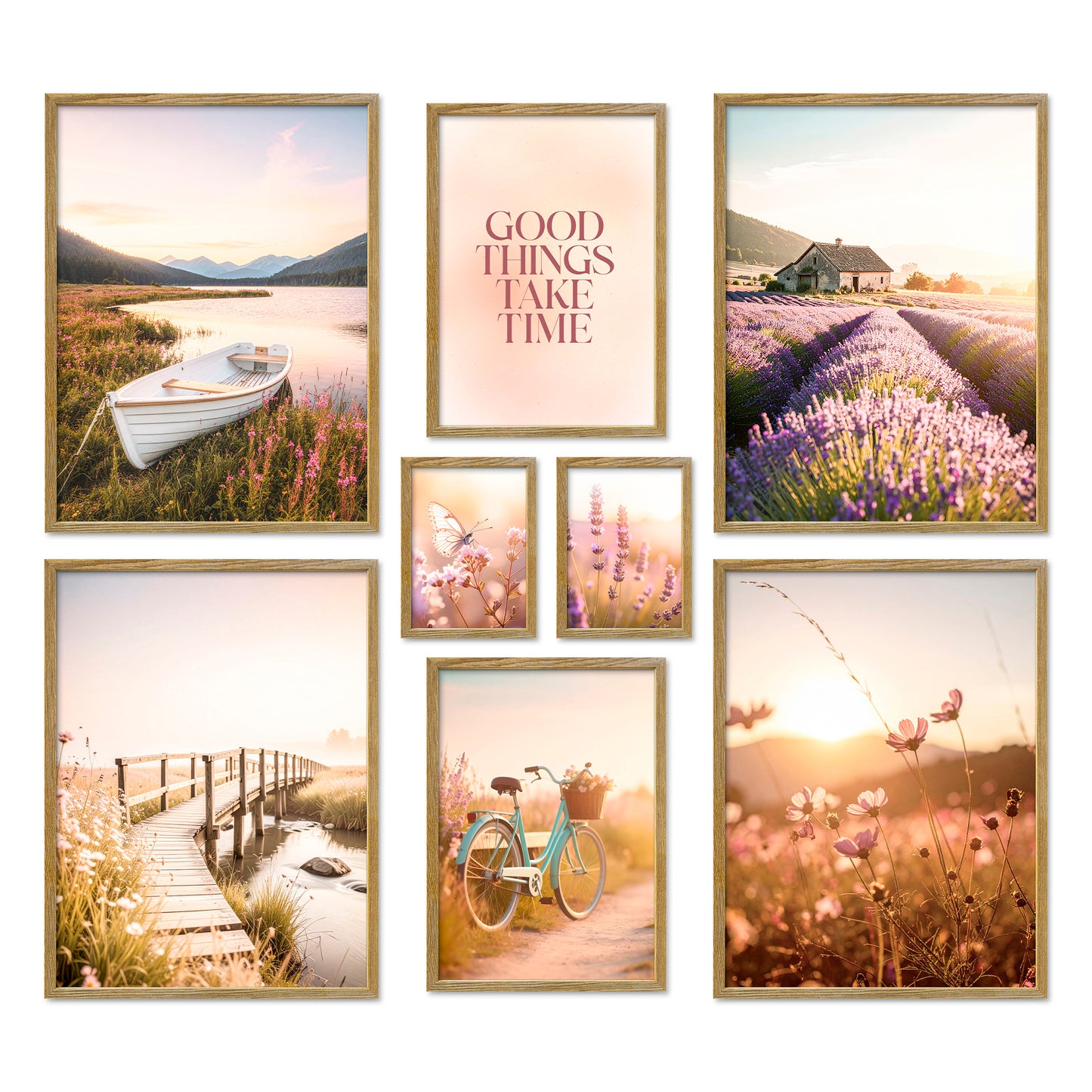 Poster Set Vintage Lake Summer I mehrteilige Bilderwand I Wandbilder Sommer