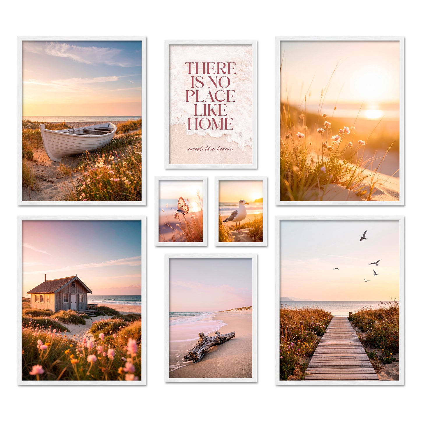 Poster Set Vintage Sea Summer I mehrteilige Bilderwand I Wandbilder Sommer