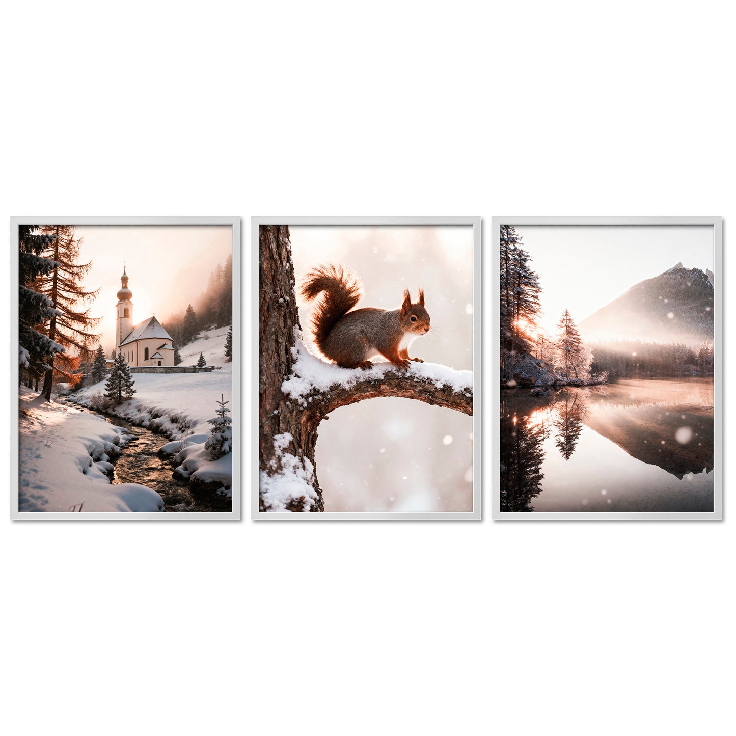 Poster Set Winter Momente 2 I mehrteilige Bilderwand I Wandbilder Winter