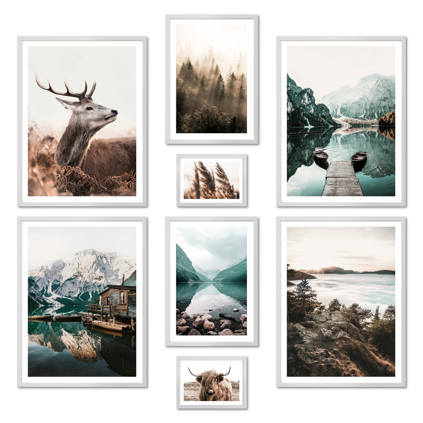 Poster Set - MYSTI RIVER I Wandbilder Alpen Südtirol Winter