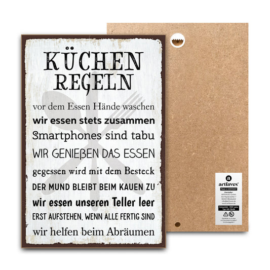 schild-mit-spruch-küchenregeln