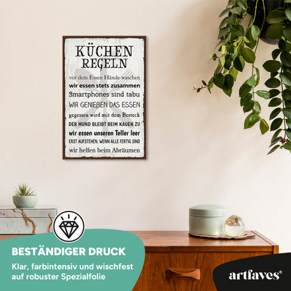 schild-mit-spruch-küchenregeln