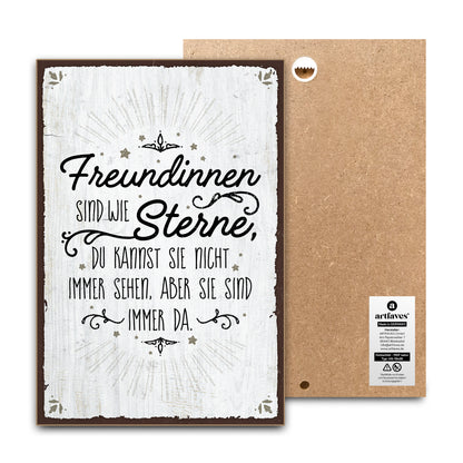 schild-mit-spruch-freundinnen-sind-wie-sterne