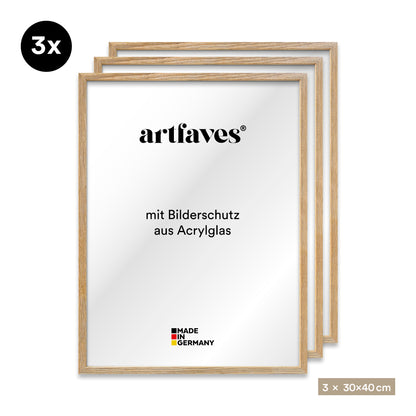 Bilderrahmen Set - 3-teilig - Eiche-Optik