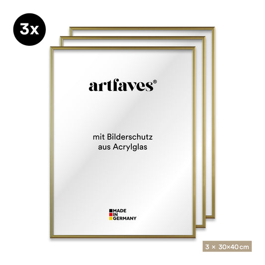 Bilderrahmen Set - 3-teilig - Gold