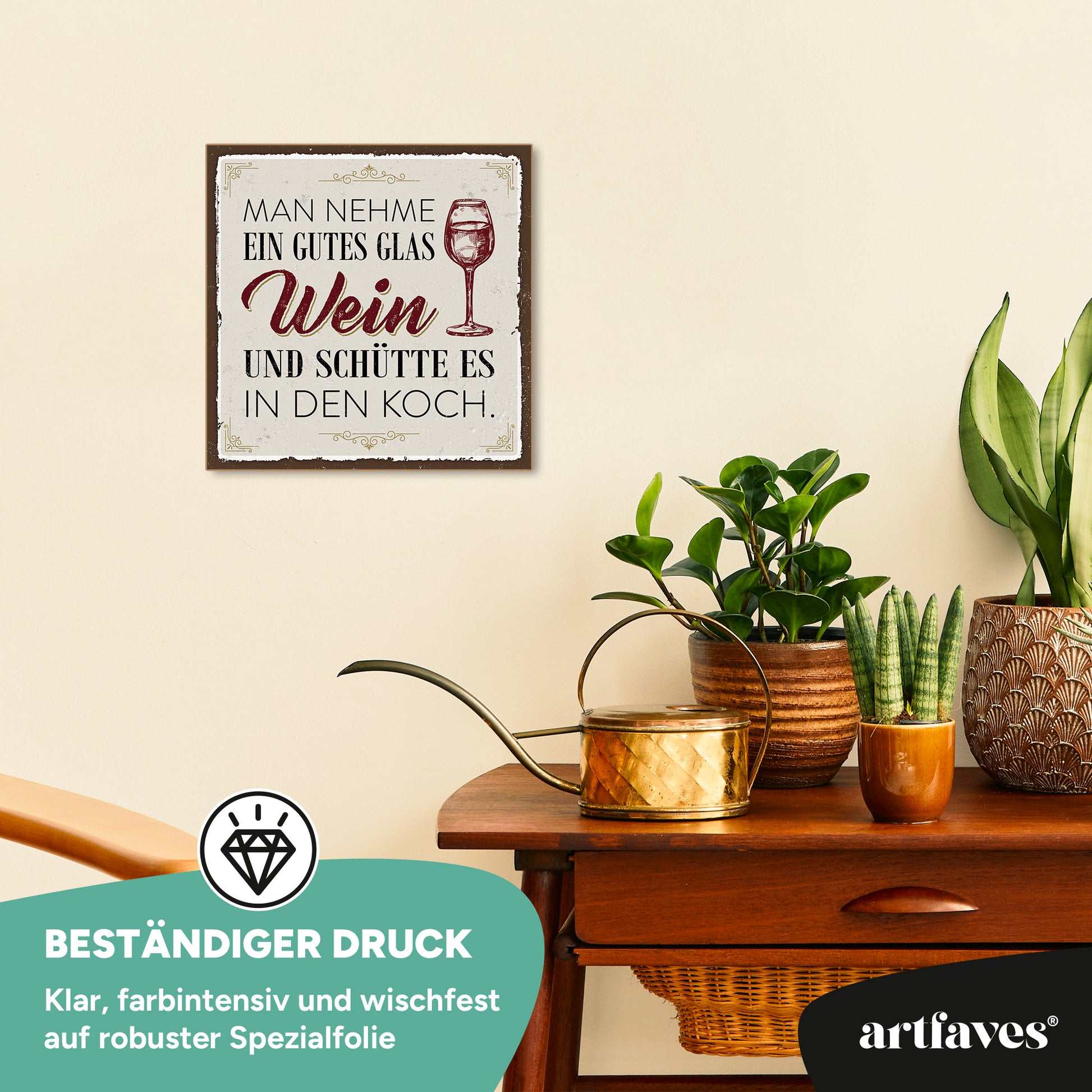 schild-mit-spruch-wein-in-den-koch-schuetten