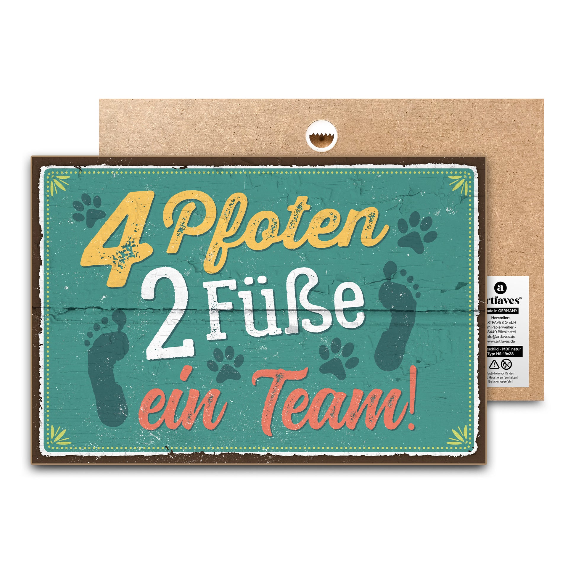 schild-mit-spruch-4-pfoten-2-fueße