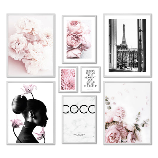 Poster Set - COCO I Paris Fashion Wall Art Pink
