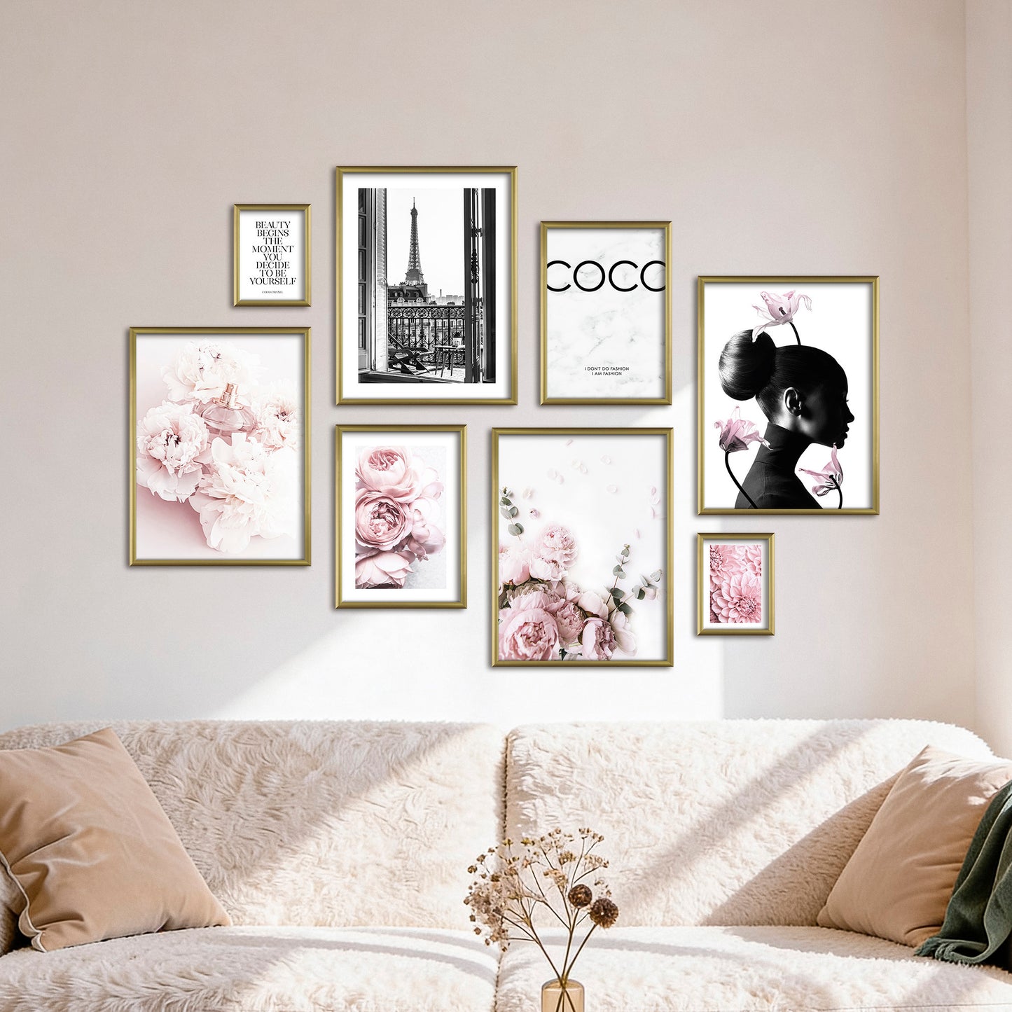 Poster Set Coco I mehrteilige Bilderwand I Wandbilder Rosa