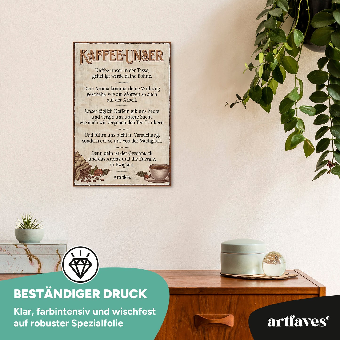 schild-mit-spruch-kaffee-unser