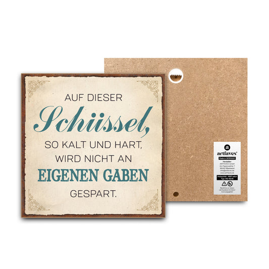 schild-mit-spruch-auf-dieser-schuessel