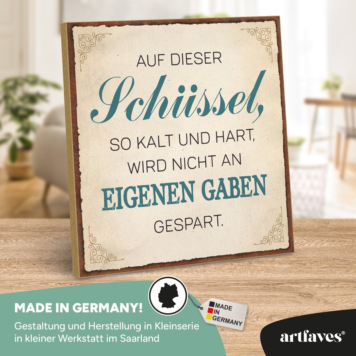 schild-mit-spruch-auf-dieser-schuessel