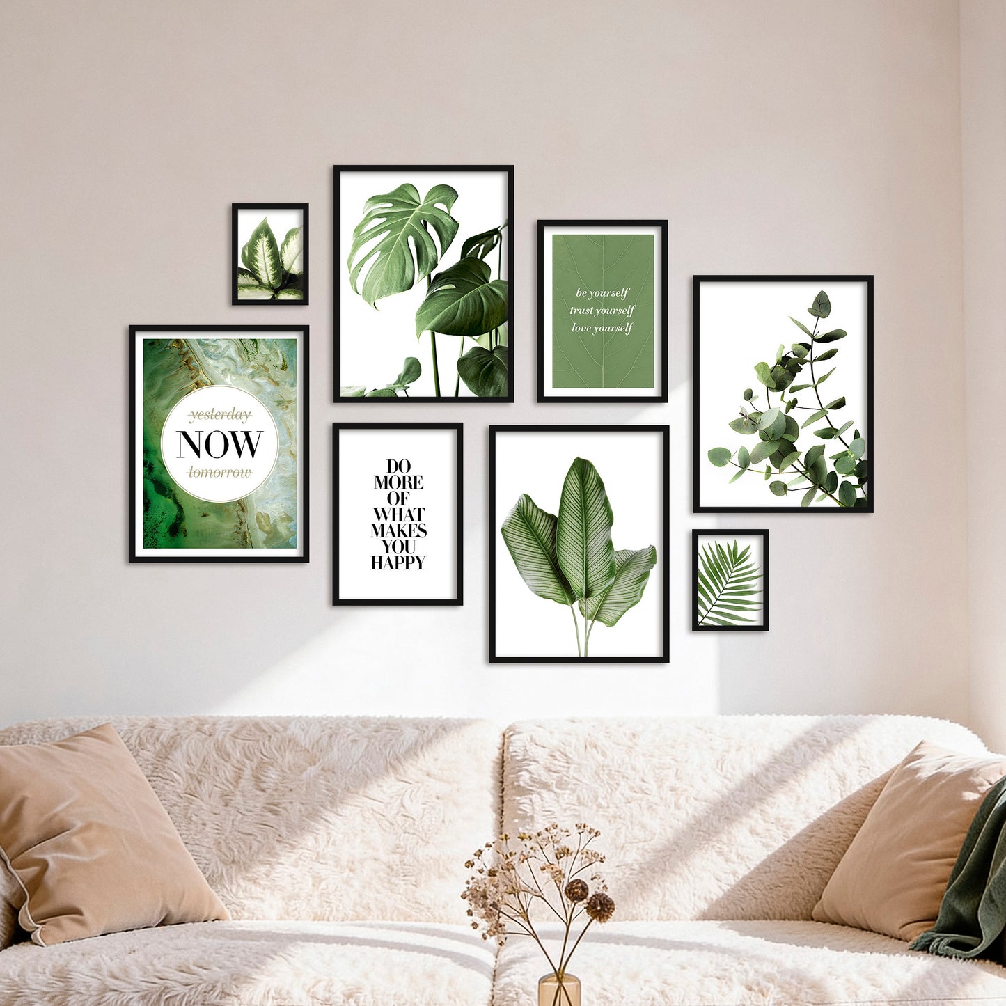 Poster Set Elegante Botanik I mehrteilige Bilderwand I Wandbilder Grün