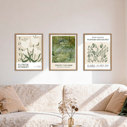 Poster Set Art Galerie Green Botanic I mehrteilige Bilderwand I Wandbilder Gruen