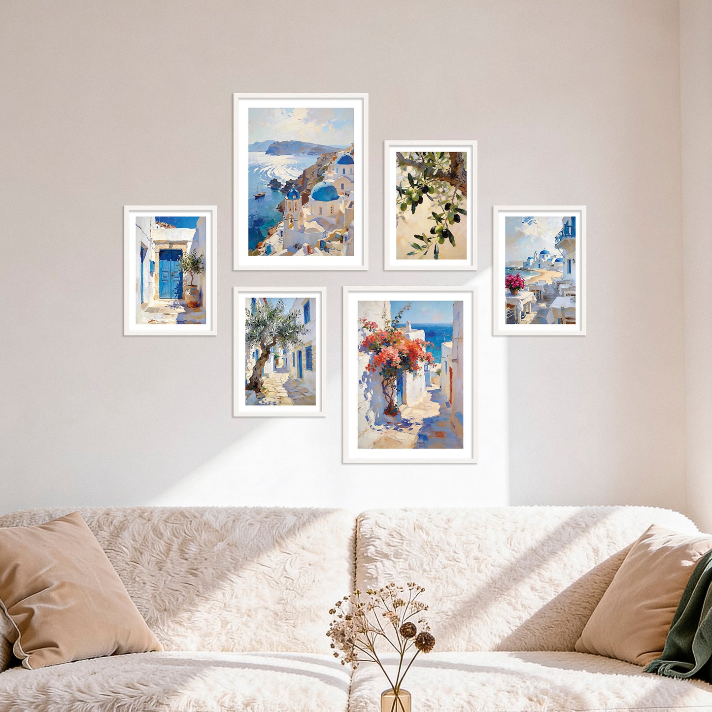 Poster Set Abstract Greece I mehrteilige Bilderwand I Wandbilder Santorini