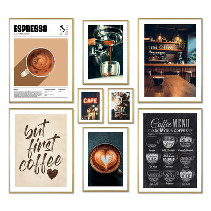 Poster Set - COFFEE LOVE I Wandbilder Kaffee Liebe Küche Deko