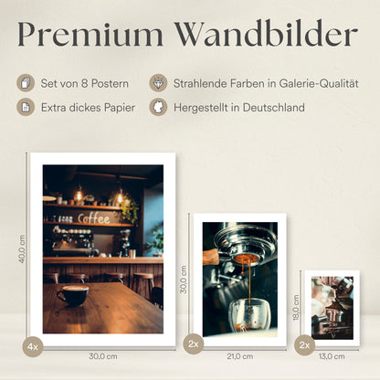 Poster Set - COFFEE LOVE I Wandbilder Kaffee Liebe Küche Deko