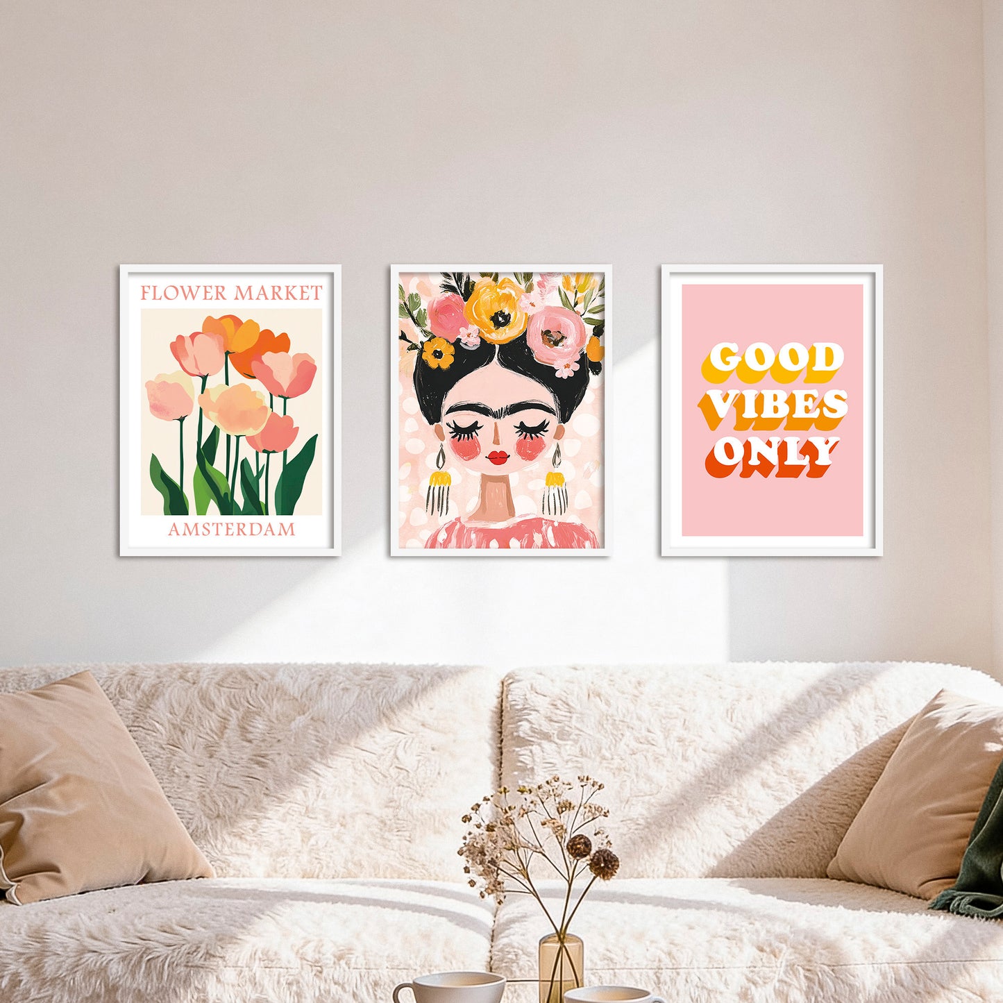 Poster Set Dopamine Trio 1 I mehrteilige Bilderwand I Wandbilder Frida-Kahlo