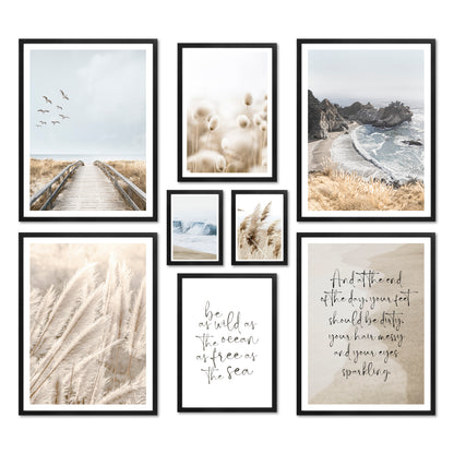 Poster Set - BEIGE SEA PAMPAS I Maritime Deko Wandbilder