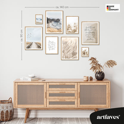 Poster Set - BEIGE SEA PAMPAS I Maritime Deko Wandbilder